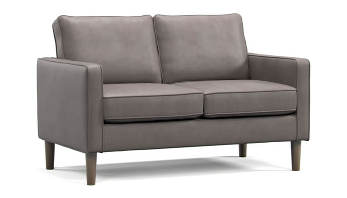 Studio Sits Carriage 2 Seater Sofa in Faux Leather Grey